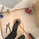 Camera inspection for a bathroom drain