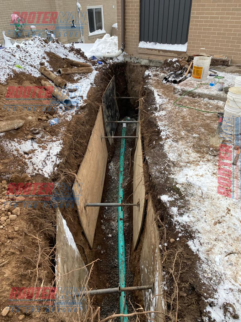 Exterior sewer line replaced